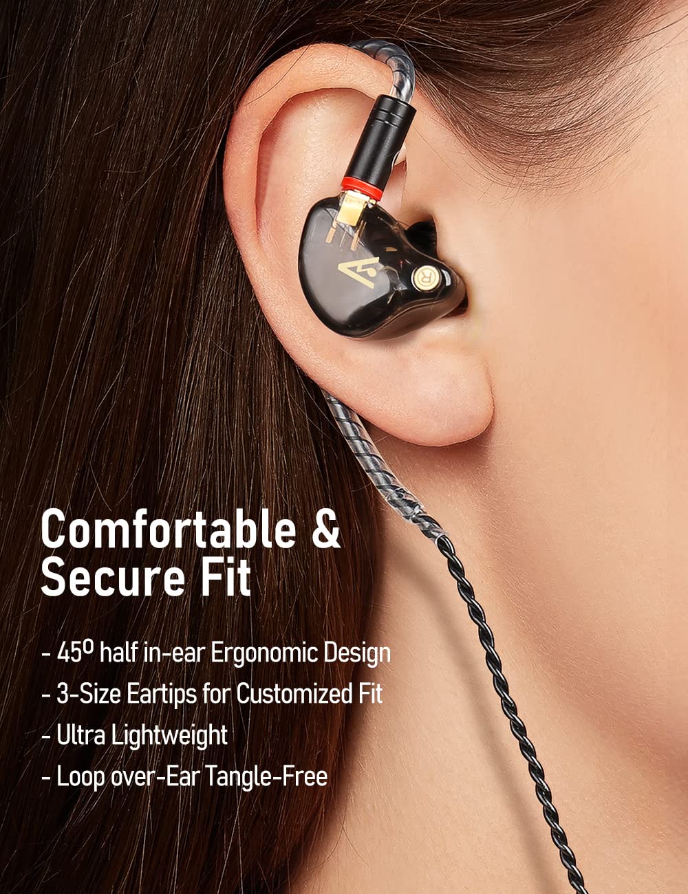 Audiovance Vibes 201 HiFi Wired Earbuds in Ear Monitor Headphones