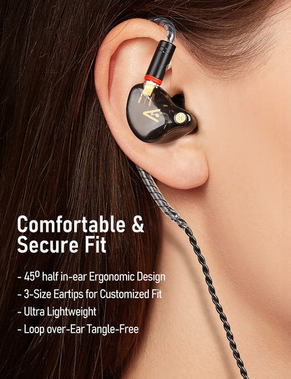 Audiovance Vibes 201 HiFi Wired Earbuds in Ear Monitor Headphones