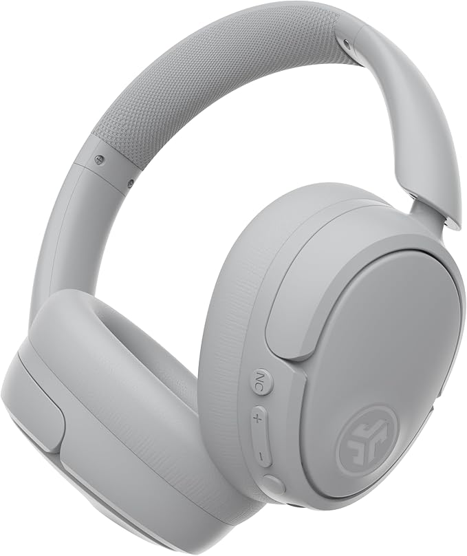 JLab JBuds Lux ANC Wireless Headphones, Cloud White, Hybrid Active Noise Cancelling, Customizable Sound, Spatial Audio Compatible, Premium Over-Ear Bluetooth Headset
