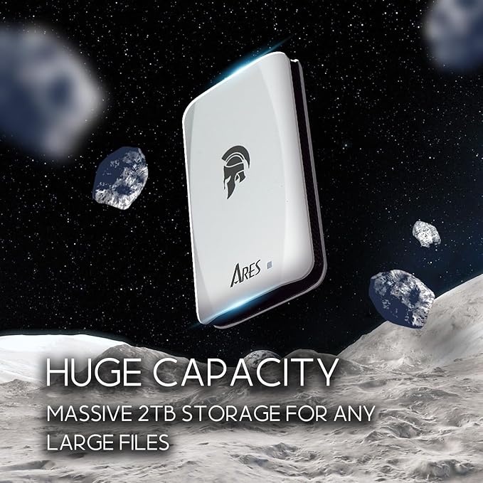 DATO External SSD 2TB, Portable SSD External Solid State Drive, USB 3.2 Gen 2x1 Type C Up to 1050/1000 MB/s, Super Light and Compact Portable Solid State Drive - ARES Torch