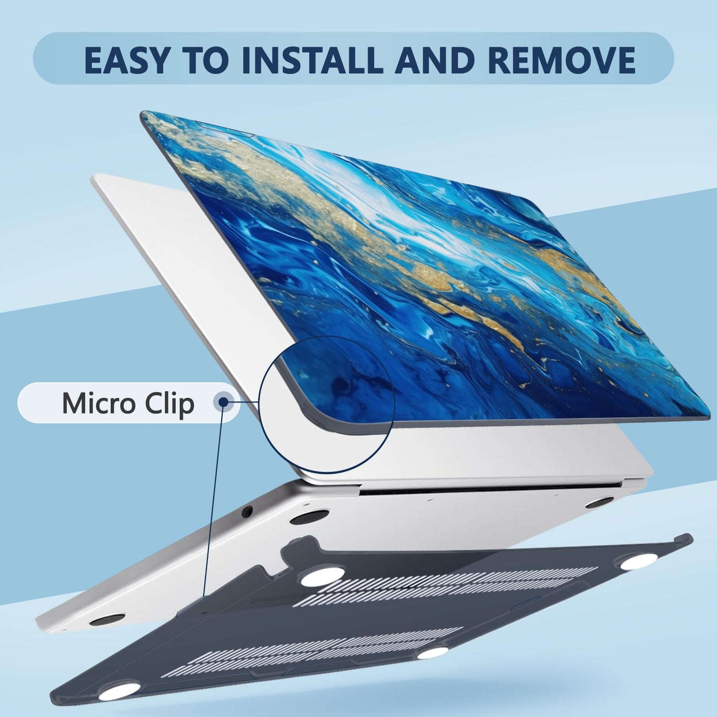 MecBevia Compatible with MacBook Air 13 inch Case M5 M4 M3 M2 2026-2022