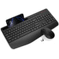 Wireless Keyboard and Mouse Combo - Full-Sized Ergonomic Keyboard with Wrist Rest, Phone Holder, Sleep Mode, Silent 2.4GHz Cordless Keyboard Mouse Combo for Computer, Laptop, PC, Mac, Windows (Green)