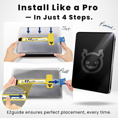 BELLEMOND Tempered Glass Screen Protector designed for iPad Pro 11" (M5, 2025/M4, 2024) - Anti Blue Light filter「EZ Guide」Alignment Kit for Flawless Installation, 10H Hardness - Designed in Japan