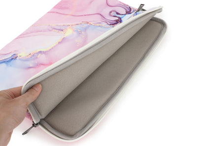 Canvaslove Pink Marble Laptop Sleeve Case Bag with Pocket for MacBook Pro 14 inch,Surface Laptop 14.4 inch and HP Lenovo Dell ASUS Acer 14 inch Laptop