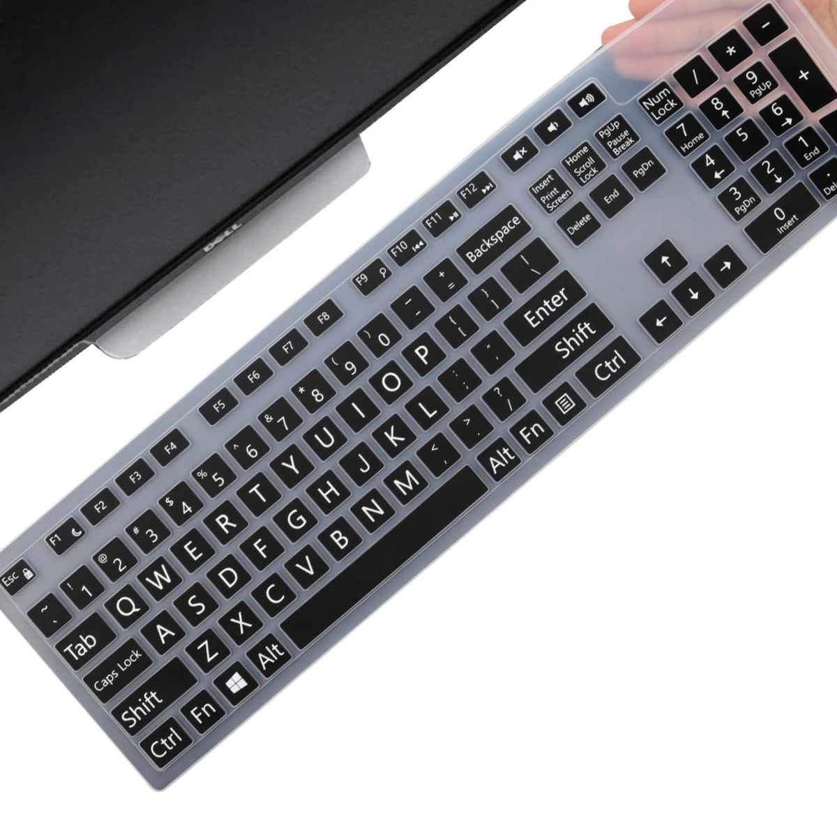 Keyboard Cover Skin for Dell KM636 KB216 KB216t KB216d KB216p Wired & Wireless Keyboard, Dell Optiplex 5250 3050 3240 5460 7450 7050, Dell Inspiron Desktop 24" 27" 5400 5490 7700 7790 3475 3670 3477