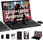 Android Tablet with Keyboard, 10 inch Android 14 Tablets 22GB+128GB, Octa-Core CPU, 8000mAh, HD IPS Display, 5G WiFi, BT 5.0, GPS, Widevine L1, 1TB Expandable, Mouse, Split Screen, Metal Body -Black