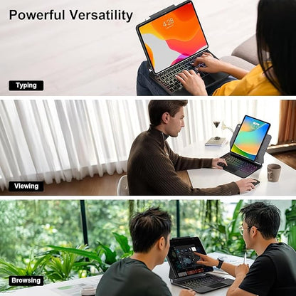 for iPad 9th Generation Case with Keyboard,Magic Style Keyboard Case for iPad 9th/8th/7th Gen 10.2 inch - Floating Cantilever Magnetic Stand Multi-Touch Trackpad (Black)