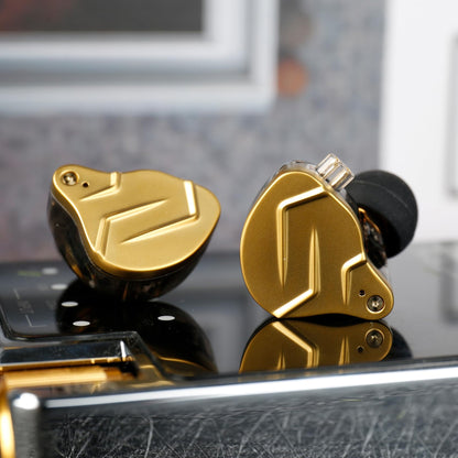 KZ ZSN PRO X in Ear Monitor Headphones Gaming Earbuds, High Fidelity Wired Earbuds, Hybrid Dual Driver IEMS Earphones with 1BA 1DD Detachable Tangle-Free Cable for Computer Tablet (Gold, with Mic)