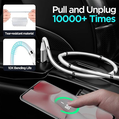 AICase Magnetic Charging Cable, Type C to Type C (3.3 FT) Super Organized Charging Magnetic Absorption Nano Data Cable for Samsung S23/S22/S21/S20 Ultra, MacBook Pro/Air, iPad Pro 12.9 11 Air Mini