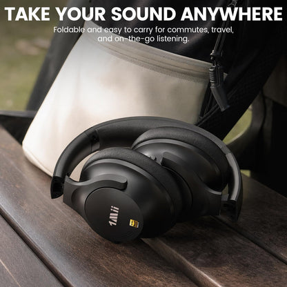 1Mii Y8+ Noise Cancelling Headphones Bluetooth 6.0 Over-Ear Wireless, Black