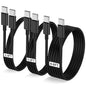 3-Pack Black [3.3FT+3.3FT+6.6FT] 60W USB C to USB C Cable, Type C Fast Charging Cable for iPhone 16 15 Pro Plus Pro Max，for Galaxy S24 S23, for iPad Pro/Air, for MacBook Pro/Air and More