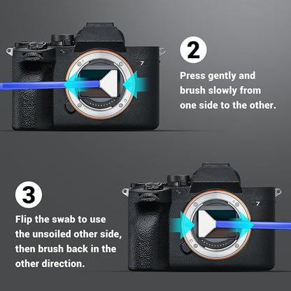 Updated Camera Lens and Sensor Cleaning Kit for Full Frame DSLR - 10x Swabs, Cleaner, and Essentials for Canon, Nikon, Sony