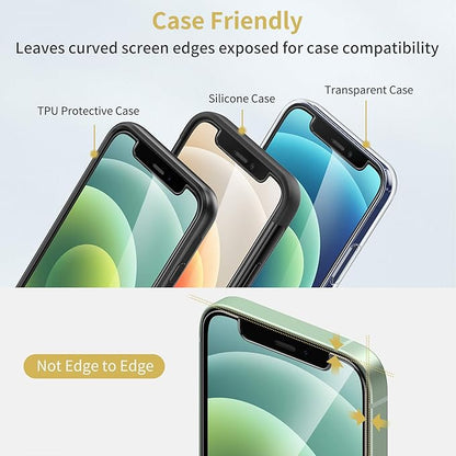 UNBREAKcable 3-Pack Screen Protector for iPhone 12 mini, Double Shatterproof Tempered Glass [Easy Installation] [9H Hardness] [99.99% HD Clear] [Case Friendly] for iPhone 5.4 inch