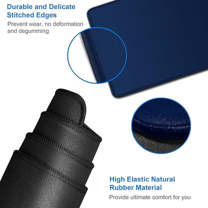 Large Mouse Pad, 31.5x15.7 inch Large Extended Computer Keyboard Mouse Mat, Water Resist Non-Slip Mousepad Rubber Base Long XXL Desk Mouse Pad for Work & Gaming, Office & Home, Dark Blue