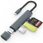 TIANSONG USB 3.0 SD Card Reader with Dual USB Ports, USB C SD Card Reader for iPhone 15/iPad/Mac 4 Ports Read and Write Simultaneously Memory Card Adapter for MacBook Pro/Air iMac Android S23 S22