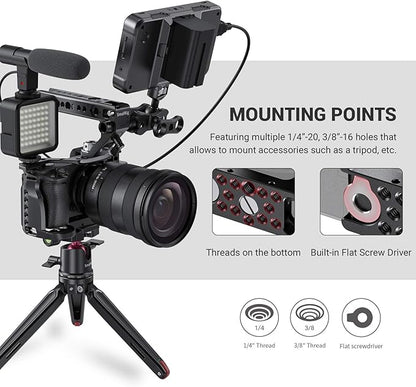 SMALLRIG Cage for Sony Alpha A6600/ILCE 6600 Mirrorless Camera with Cold Shoe Mounts - CCS2493