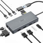 DisplayLink Docking Station Dual Monitor, Mosirui12-in-1 USB 3.0 to USB C Hub with Dual HDMI,VGA,USB3.0,Ethernet,PD120W for MacBook M1/M2/M3/M4Pro/Air Dell HP Lenovo,Windows Laptops