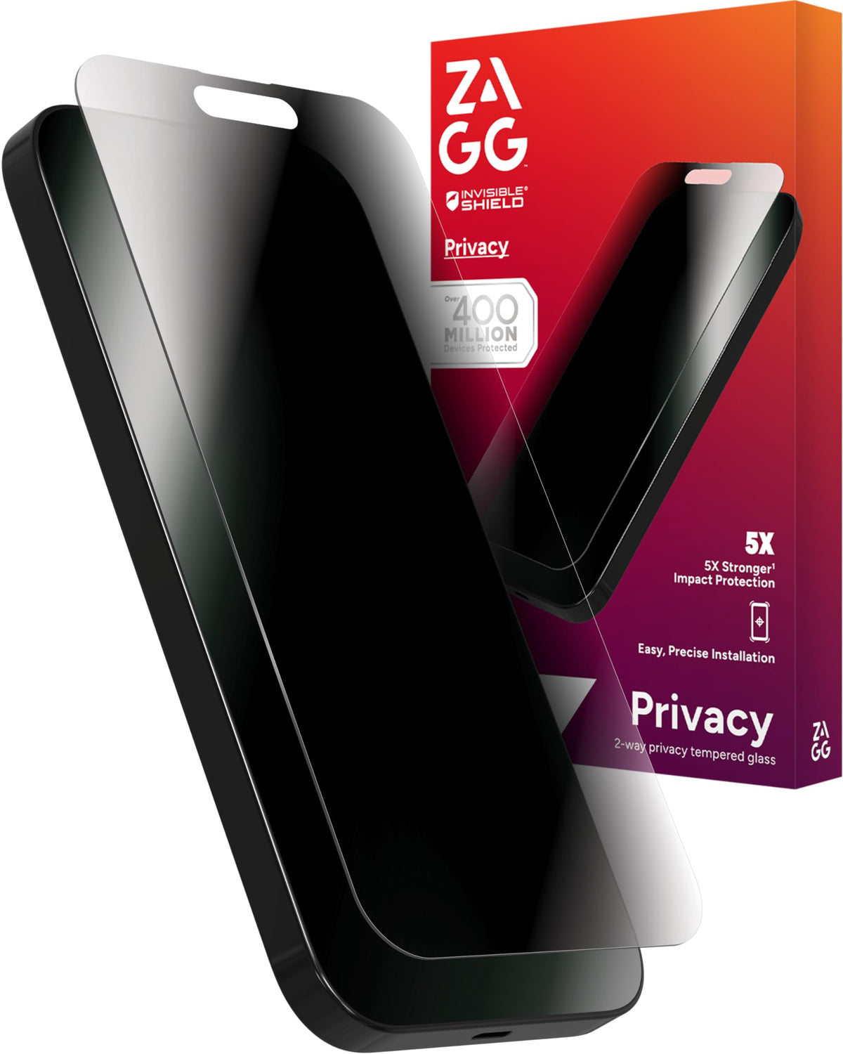 ZAGG Glass Elite Anti-Glare Plus - Blocks Glare from your device - Made for iPhone 12 Pro Max,InvisibleShield, Clear, 200106678