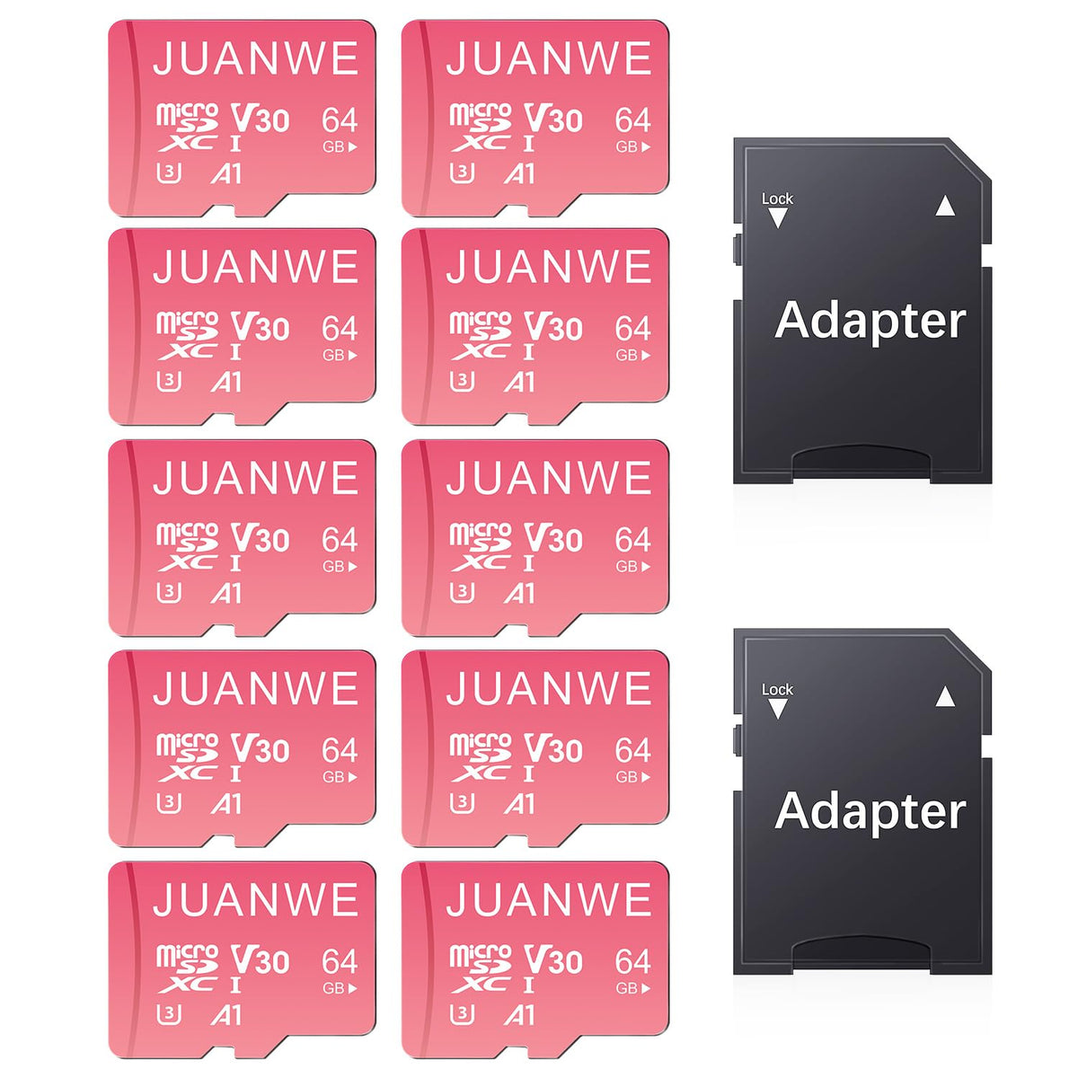 JUANWE 128GB Micro SD Card 2 Pack 128GB TF Card with Adapter