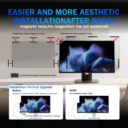 Phimoos [2 Pack] 24 Inch Magnetic Computer Privacy Screen for Monitor 16:9 Aspect Ratio Widescreen Monitor, Eye Protection Anti Glare Blue Light Filter, 24in Removable Black Anti Spy Protector Film