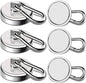LOVIMAG Magnetic Hooks Heavy Duty, 150LBS Super Strong Magnet Hooks Magnetic Hook Cruise, Neodymium Magnets with Swivel Carabiner Hook for Hanging, Kitchen, Cruise Cabins, Grill, Tool Room-6 Pack