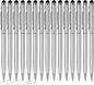 15 Pack Stylus Pens for Touch Screens Stylus Pen Compatible with Phone Tablets Kindle and Black Ink Ballpoint Pens-2 in 1 Stylists pens for Touch Screens (Silver)