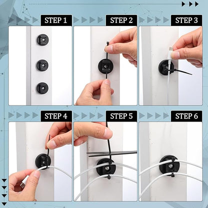 Yookeer 60 Pieces Magnetic Zip Tie Mount Multipurpose Cable Holder Magnets Magnetic Wire Management Bases with Heavy Duty Zip, Mount Nylon Cable Ties in Total (31mm)