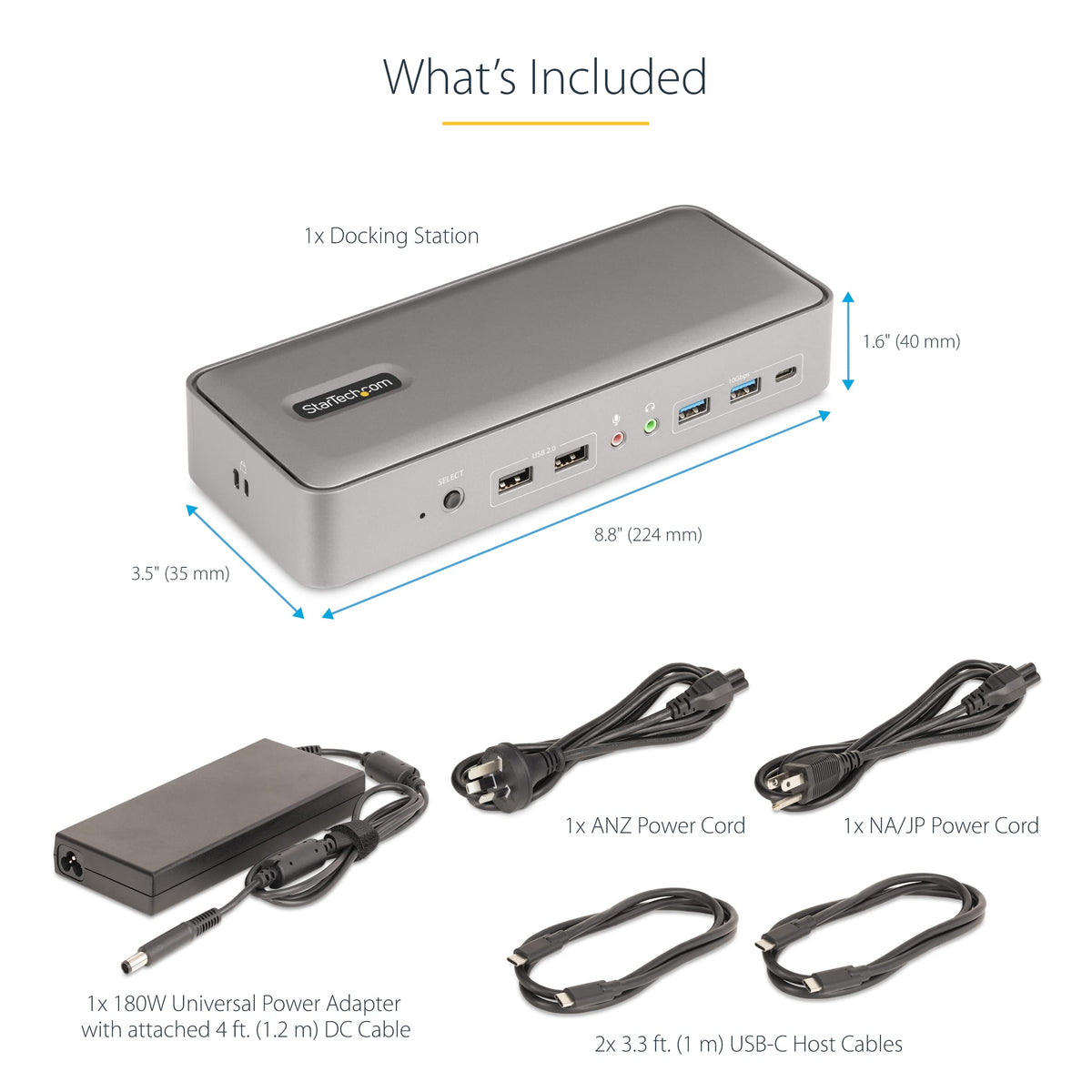 StarTech Dual-Host USB-C KVM Dock, Dual 4K 60Hz DisplayPort, GbE, 90W, TAA