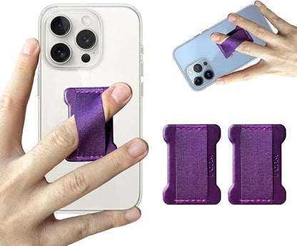 Universal Phone Grip for Smartphones - Phone Holder for Hand for Back of Phone - Wireless Charging Compatible (DeepPurple) - 2Pack
