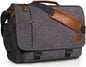 ESTARER 13-14 Inch Laptop Messenger Bag Water-Resistant Canvas Shoulder Bag for Business College, Grey