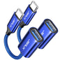 JSAUX USB C to USB 3.0 Adapter [2 Pack], USB C Male to USB Female OTG Cable Adapter Compatible with MacBook Pro/Air, iPhone 18 Pro Max/iPhone Duo‌/Air/17/16/15 Series, Samsung Galaxy S26/S25/S24/S23