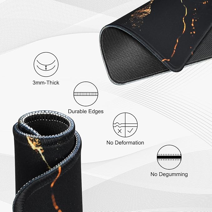 JIKIOU 3 Pack Mouse Pad with Stitched Edge,Portable Size-10.2x8.3in Gilding