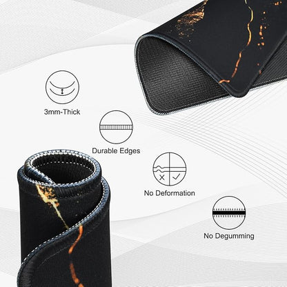 JIKIOU 3 Pack Mouse Pad with Stitched Edge,Portable Size-10.2x8.3in Gilding