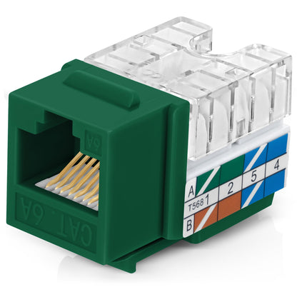 Everest 90 Degree RJ45 Cat6A Keystone Jacks Slim Profile 20-Pack Yellow