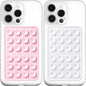 Anteel MAX Silicone Suction Phone Case Adhesive Mount, Upgraded Super Strong Grip, Durable, Easy to Use, Hands-Free Sticky Phone Holder for Selfies, Tiktok Videos, 2.56"x3.94" (LPK&WHT)