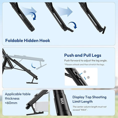 ULANZI TT88 Magnetic Tripod for iPhone, 57" Extendable Selfie Stick with Remote, 2-in-1 Phone Clip & Dual Cold Shoe Mounts - Lightweight Phone Tripod Stand for Vlogging, Travel, Video Recording, Black