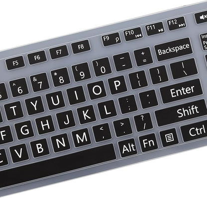 Large Print Keyboard Cover for Dell KM636 KB216 KB216t KB216d KB216p Wired & Wireless Keyboard, Dell Optiplex 5250 3050 3240 5460 7450 7050, Dell Inspiron Desktop 24" 27" 5400 5490 7790 3475 3670