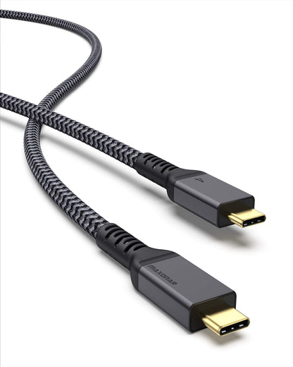 Maxonar [4Ft] Thunderbolt 4 Cable, 240W Thunderbolt Cable 40Gbps Sync 8K/5K@60Hz Display and for Thunderbolt 4, Thunderbolt 3, USB4, and USB-C Devices