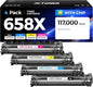 658X Toner Cartridge Set 4-Pack High Yield Replacement for HP 658X 658A W2000X W2001X W2002X W2003X Compatible for HP Color Laserjet Enterprise M751 M751dn M751n Printer Ink Black Cyan Yellow Magenta