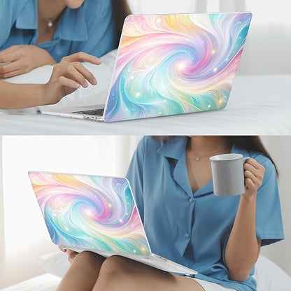 Mektron Case for MacBook Pro 16 Inch A2141 Cover 2019 Release 16" with Liquid Retina Display/Touch ID, Plastic Hard Shell with Keyboard Skin & Screen Protector & Dust Plug, Colors Swirls