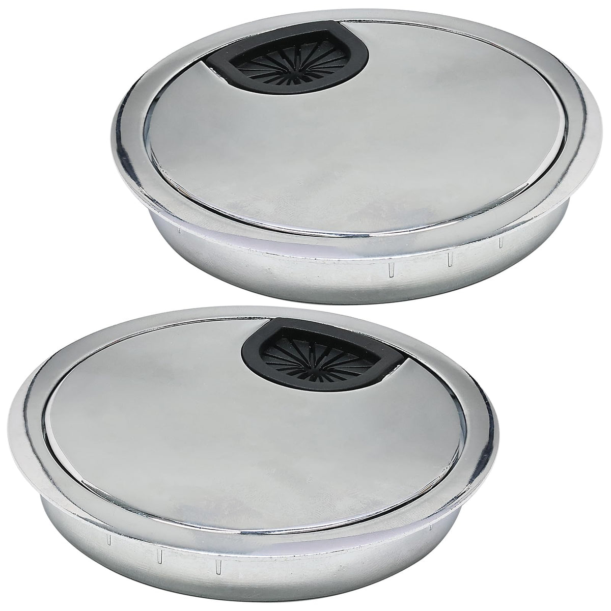 Desk Grommet 1-3/8" (35 mm), 2 Pcs Brushed Silver Desk Cord Hole Cover