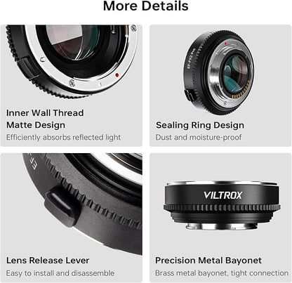 VILTROX EF-FX2 Pro Auto Focus Lens Adapter 0.71x Focal Reducer Speed Booster Adapter Compatible with Canon EF Mount Lens to Fuji X-Mount Camera X-T3 X-T2 X-T20 X-T10 X-T100 X-PRO 2 X-E3 X-A20