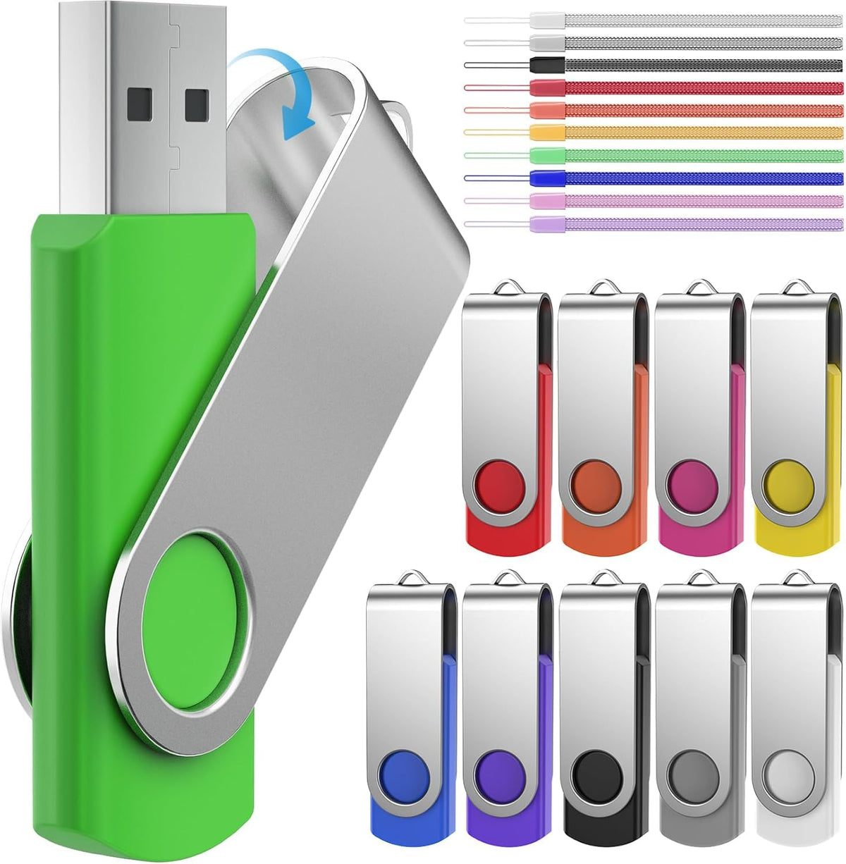 FEBNISCTE Memory Stick 1GB USB Flash Drive Bulk 10 Pack - Bulk 1 GB USB 2.0