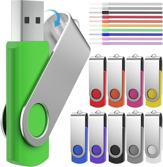 FEBNISCTE Memory Stick 1GB USB Flash Drive Bulk 10 Pack - Bulk 1 GB USB 2.0