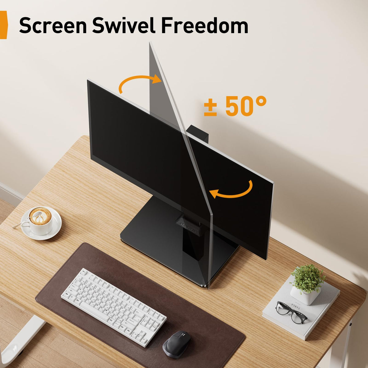 Perlegear Single Monitor Stand for 13–34 inch Screens up to 44 lbs