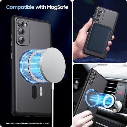 LEKEVO Magnetic for Samsung Galaxy S20 FE 5G Case 【Compatible with MagSafe】【Built-in Camera Lens Protector】 Slim Soft TPU Shockproof Phone Shell (Black)