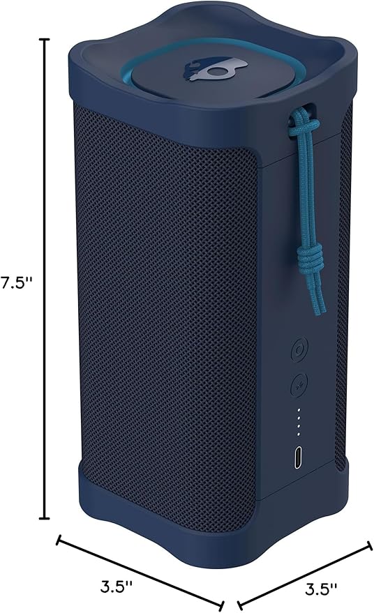 Skullcandy Terrain XL Wireless Bluetooth Speaker - IPX7 Waterproof Portable Speaker, 18 Hour Battery, Nylon Wrist Wrap, True Wireless Stereo (Navy)