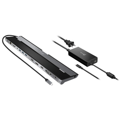 j5create USB-C Docking Station for up to 3 Displays with 100W PD Charger