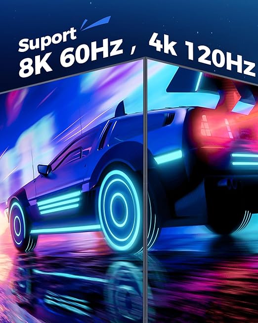 Cratree Long HDMI Cable 30FT - 8K 60hz, High Speed HDMI Cable 4K 120hz Braided,48Gbps,HDCP 2.2&2.3,eARC - Compatible with HDTV,Projector,Monitor and More