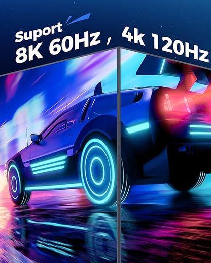 Cratree Long HDMI Cable 30FT - 8K 60hz, High Speed HDMI Cable 4K 120hz Braided,48Gbps,HDCP 2.2&2.3,eARC - Compatible with HDTV,Projector,Monitor and More